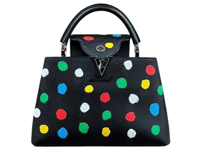 Capucines Borsa a Spalla Louis Vuitton Collaborazione Yayoi Kusama Nero Multicolore - vista 3