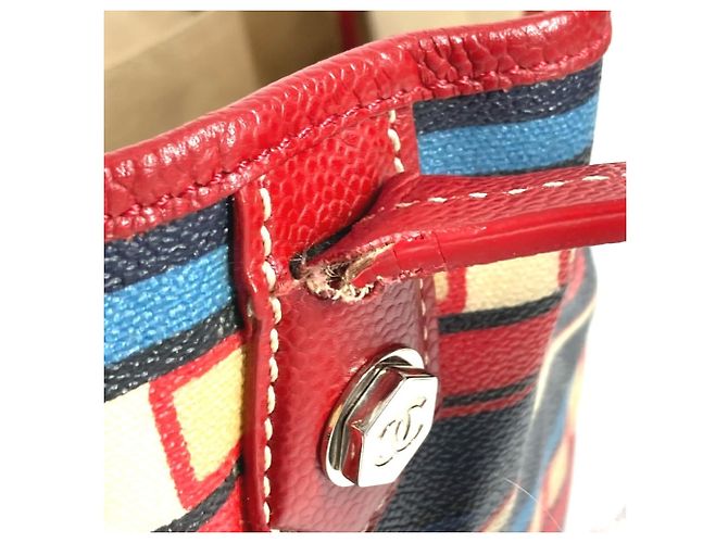 Rote Leder Schultertasche Chanel Central Station - Ansicht 11