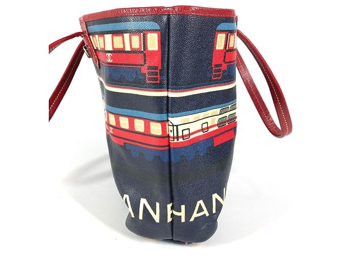 Rote Leder Schultertasche Chanel Central Station - Ansicht 4