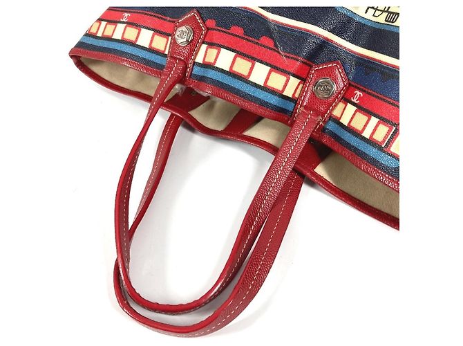 Rote Leder Schultertasche Chanel Central Station - Ansicht 8