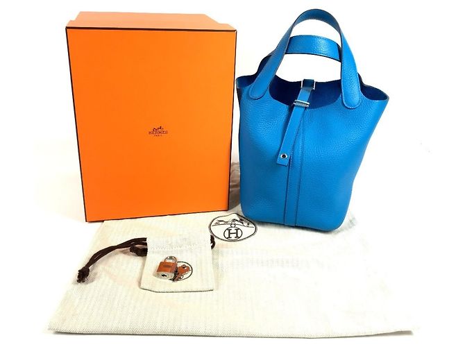 Hermès HERMES Borsa Tote Picotin Lock PM Blu - vista 17