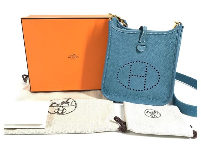 Hermès Pochette/Sacchetto a tracolla Hermes Evelyn TPM 16 in blu - vista 17