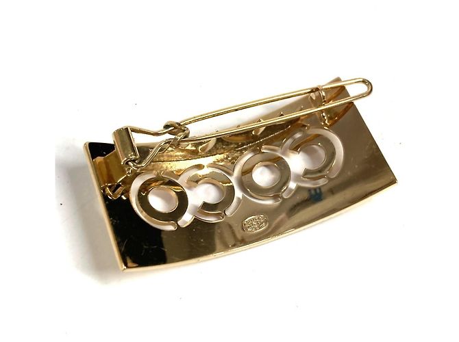 Fermaglio per capelli con strass logo Coco 02P di Chanel Rosa D'oro - vista 5