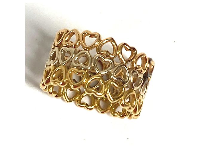 Anel Triplo Coração Coroa de Corações em Ouro 18K Tiffany & Co. Prata Dourado - vista 2