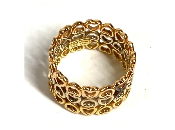 Anel Triplo Coração Coroa de Corações em Ouro 18K Tiffany & Co. Prata Dourado - vista 3