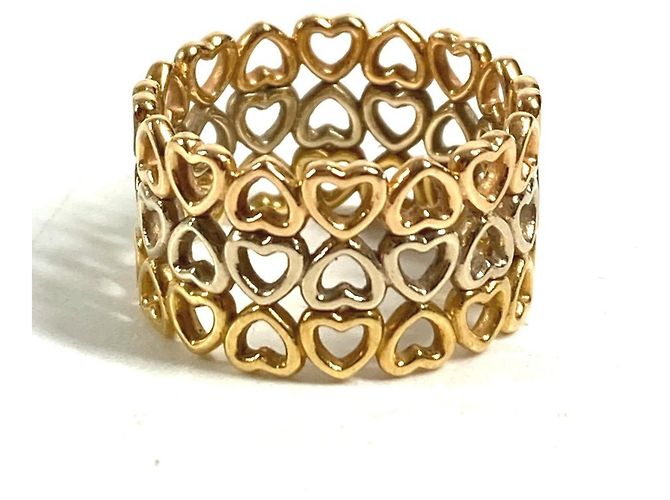 Anel Triplo Coração Coroa de Corações em Ouro 18K Tiffany & Co. Prata Dourado - vista 4