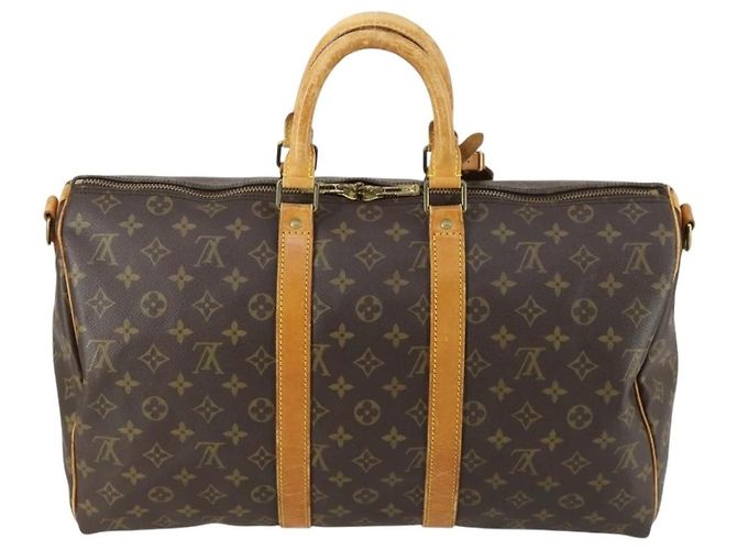 Louis Vuitton Keepall Bandouliere Monogram Canvas 45 Marrone - vista 2