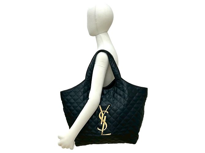 Quilted Leder Tote Bag von Saint Laurent Schwarz - Ansicht 2