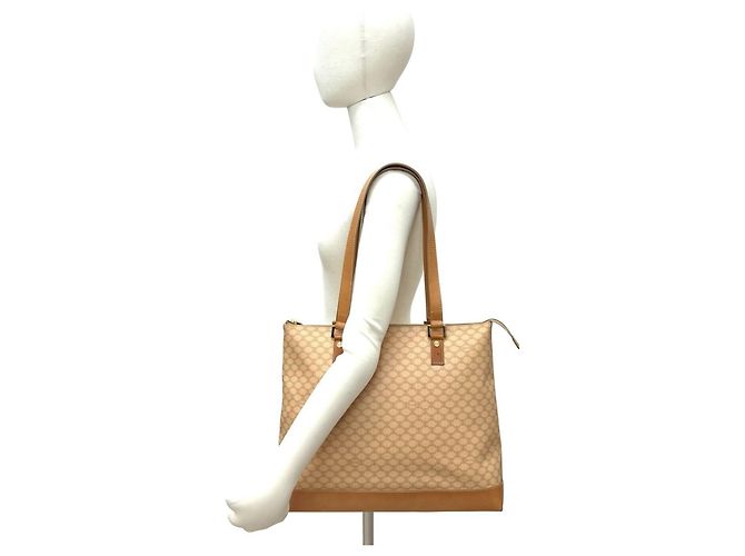 Céline Celine Macadam Blason Leder Tote Bag Beige - Ansicht 2