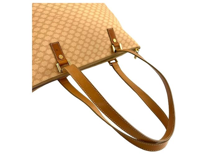 Céline Celine Macadam Blason Leder Tote Bag Beige - Ansicht 4