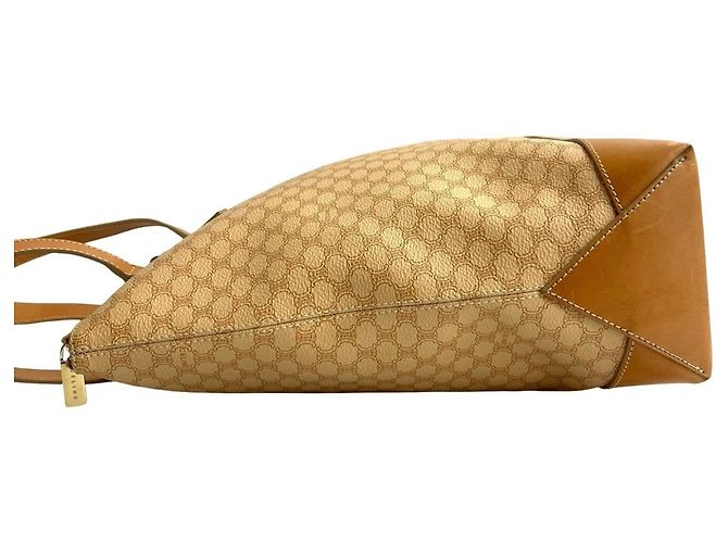 Céline Celine Macadam Blason Leder Tote Bag Beige - Ansicht 5