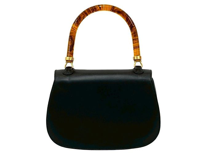 Bolsa de couro de bezerro Old Turnlock da Gucci Preto - vista 3