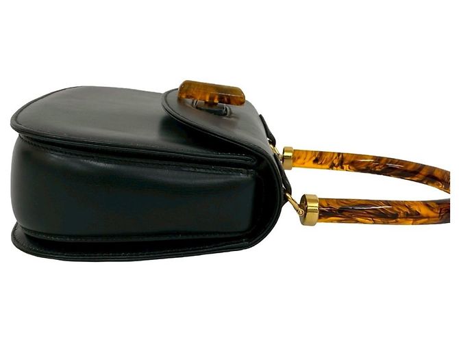 Bolsa de couro de bezerro Old Turnlock da Gucci Preto - vista 6