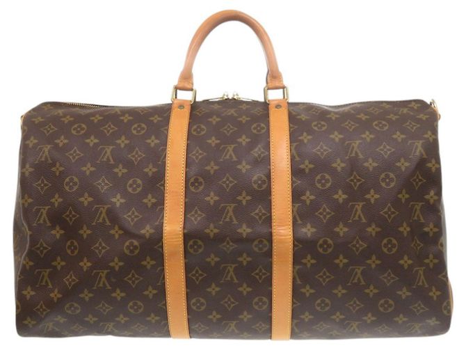 Borsa Boston Monogram Keepall Bandoulière 55 Louis Vuitton Marrone Monogramma - vista 2