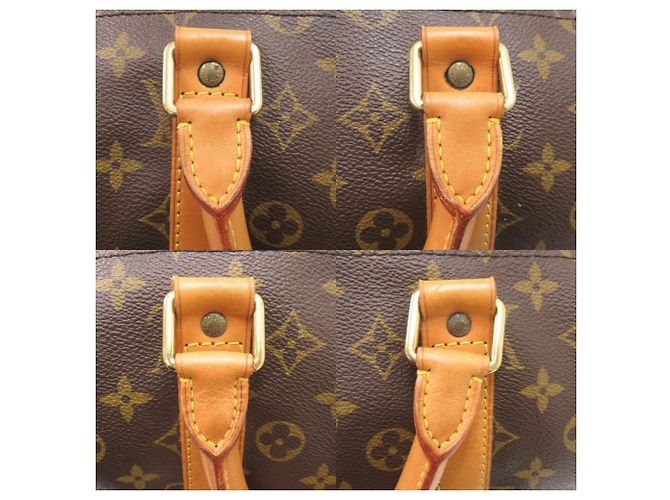 Borsa Boston Monogram Keepall Bandoulière 55 Louis Vuitton Marrone Monogramma - vista 7