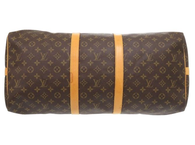 Borsa Boston Monogram Keepall Bandoulière 55 Louis Vuitton Marrone Monogramma - vista 3