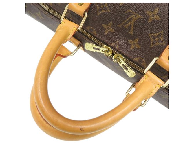 Borsa Boston Monogram Keepall Bandoulière 55 Louis Vuitton Marrone Monogramma - vista 6