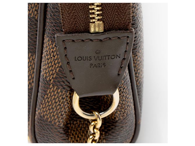 Clutch Eva Damier Ebene Louis Vuitton Marrone - vista 8