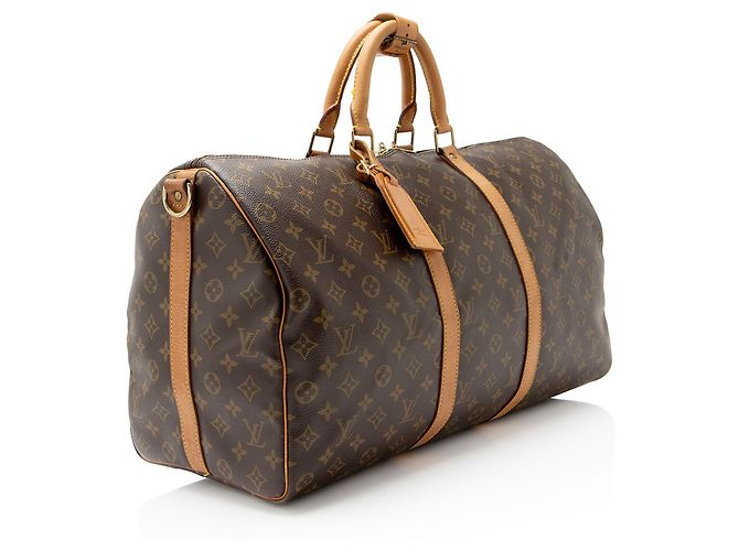 Duffle Louis Vuitton Vintage Monogram Canvas Keepall Bandouliere 50 Marrone - vista 2