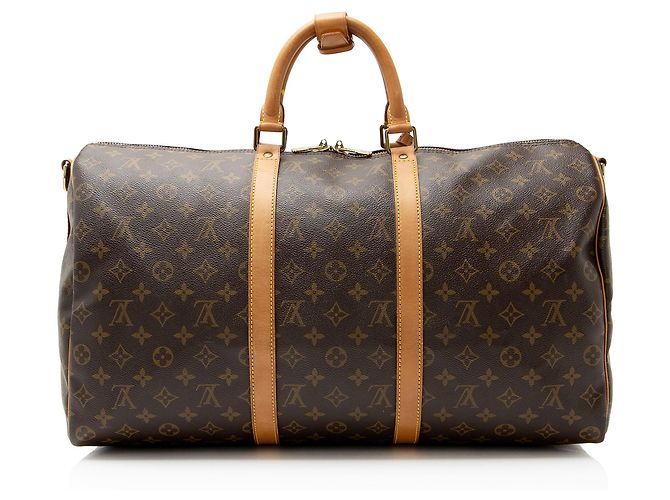 Duffle Louis Vuitton Vintage Monogram Canvas Keepall Bandouliere 50 Marrone - vista 3