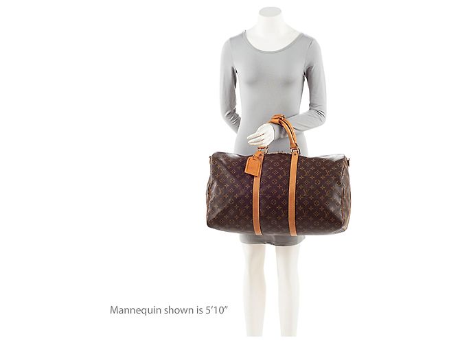 Duffle Louis Vuitton Vintage Monogram Canvas Keepall Bandouliere 50 Marrone - vista 5