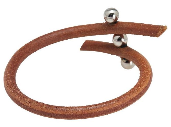Hermès Bracciale in pelle e metallo Hermes Roulette Hill Marrone - vista 3