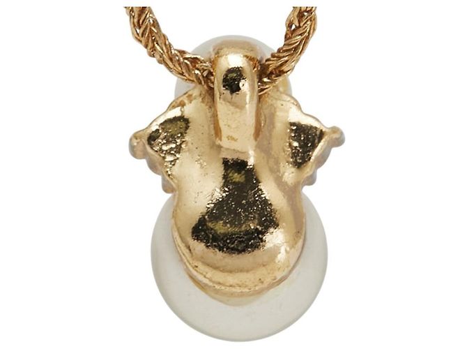 Christian Dior Collana in perle finte e strass Dior D'oro Metallico - vista 3