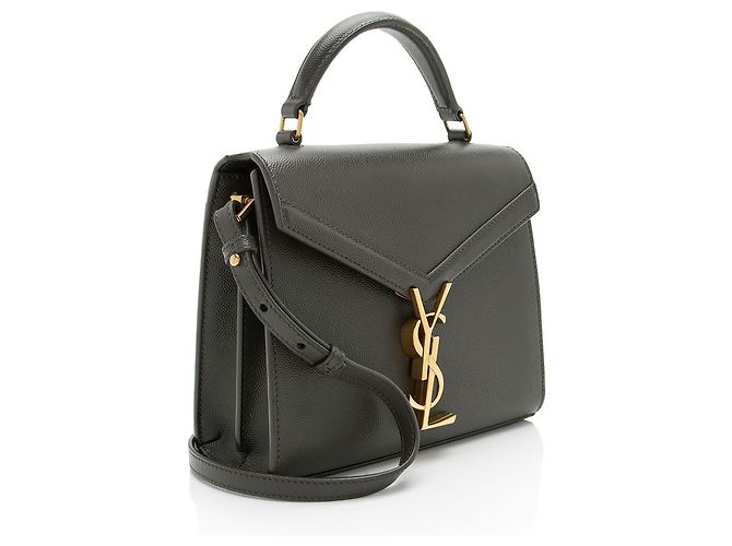 Saint Laurent Grain de Poudre Monograma Cassandra Mini Alça Superior - vista 2