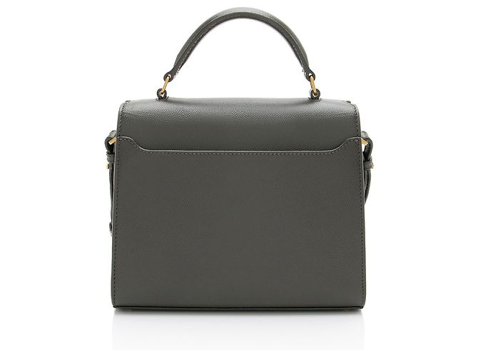 Saint Laurent Grain de Poudre Monograma Cassandra Mini Alça Superior - vista 3