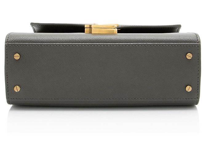 Saint Laurent Grain de Poudre Monograma Cassandra Mini Alça Superior - vista 4