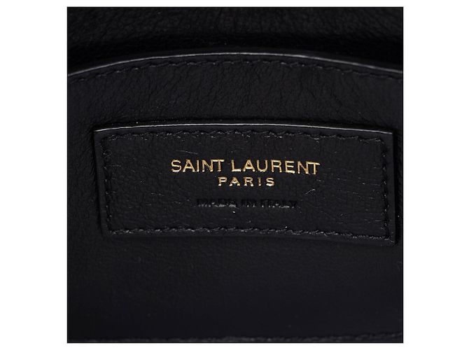 Saint Laurent Grain de Poudre Monograma Cassandra Mini Alça Superior - vista 8