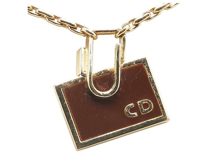 Christian Dior Collana Piastra Logo Dior D'oro Metallico - vista 2