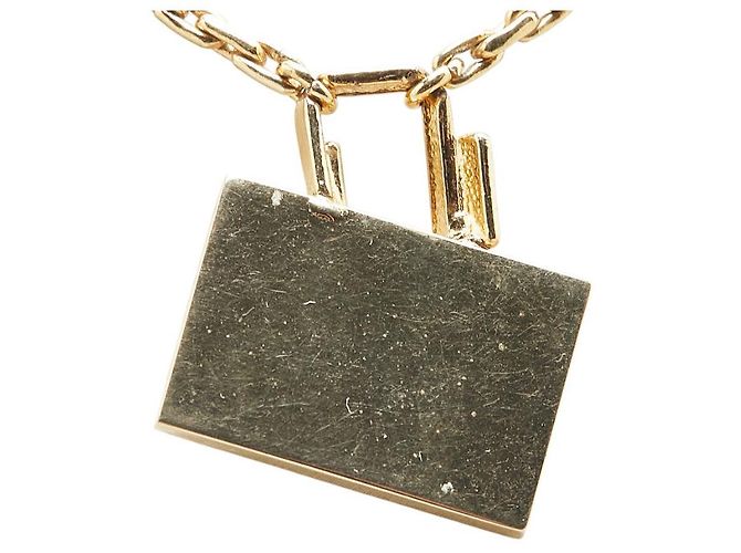 Christian Dior Collana Piastra Logo Dior D'oro Metallico - vista 3