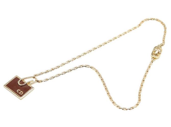 Christian Dior Collana Piastra Logo Dior D'oro Metallico - vista 4