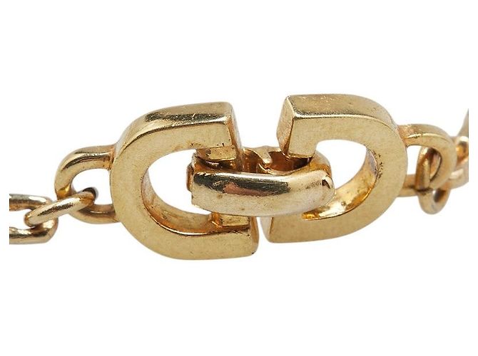 Christian Dior Collana Piastra Logo Dior D'oro Metallico - vista 5