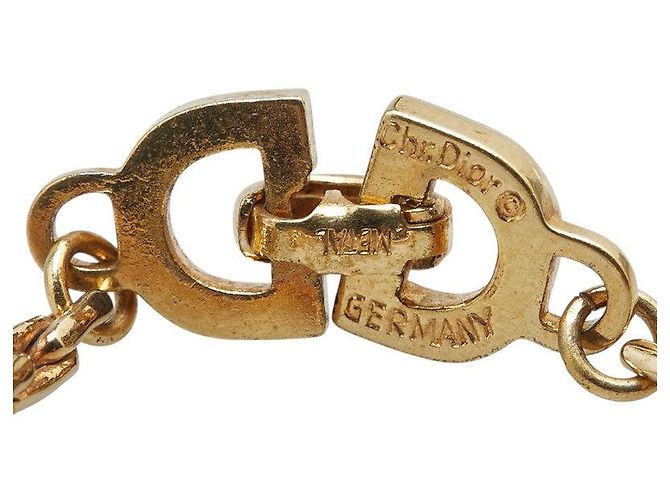 Christian Dior Collana Piastra Logo Dior D'oro Metallico - vista 6