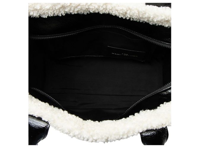 Große Tasche The Tote aus zerknittertem Leder und Kunstfell von Marc Jacobs Schwarz - Ansicht 7