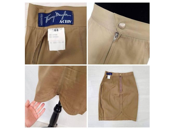 Thierry Mugler tailleur marrone con giacca a maniche corte - vista 9