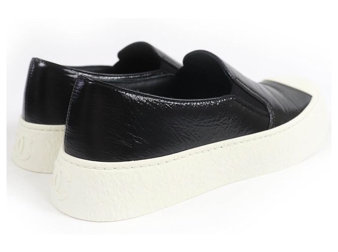 Timeless Chanel COCO Mark Leder Slip-Ons Schwarz - Ansicht 3