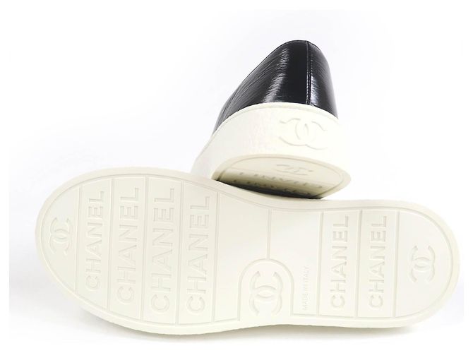 Timeless Chanel COCO Mark Leder Slip-Ons Schwarz - Ansicht 7