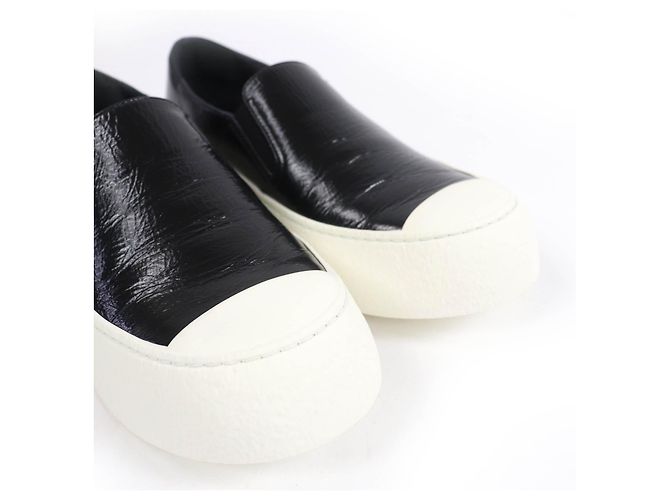 Timeless Chanel COCO Mark Leder Slip-Ons Schwarz - Ansicht 8