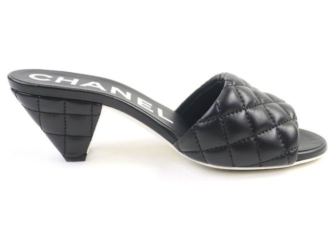 Timeless Sandali Chanel Coco Mark Matelasse in agnello Nero - vista 6