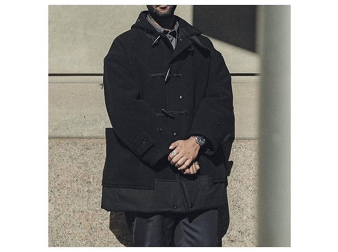 Autre Marque Abrigo de lana Melton retráctil Monty Gloverall × Engineered Garments Negro - vista 3