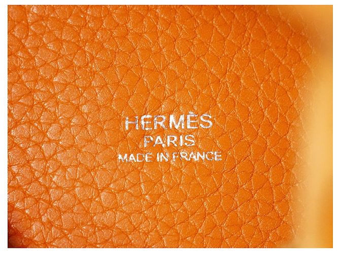 Borsa Picotin Lock Hermès Togo GM Arancione - vista 5