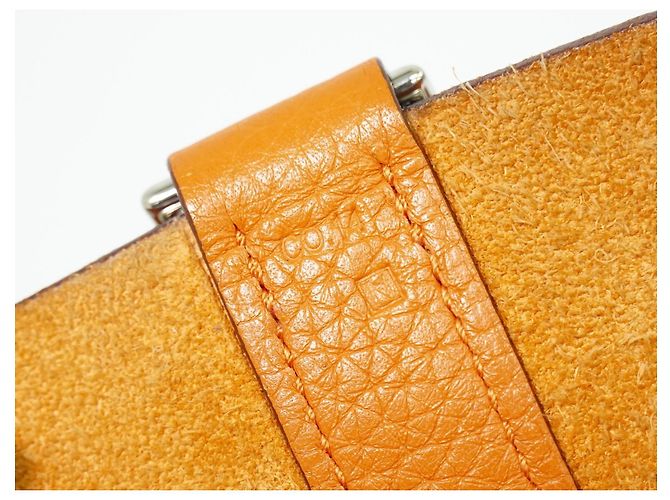 Borsa Picotin Lock Hermès Togo GM Arancione - vista 6