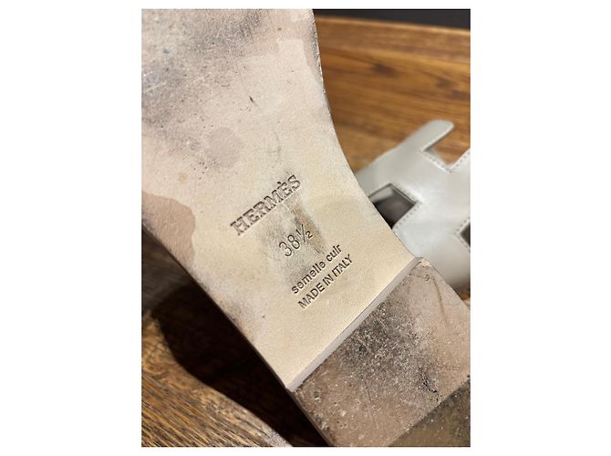 Sandali Oran Hermès in pelle beige - vista 3