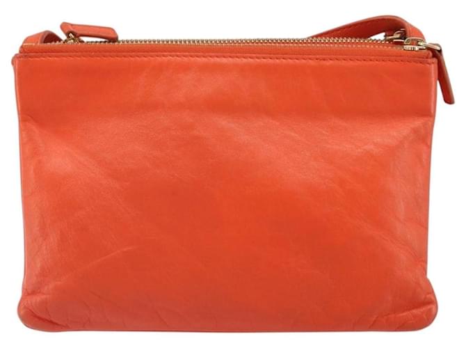 Céline Celine Trio Leather Small Arancione - vista 2