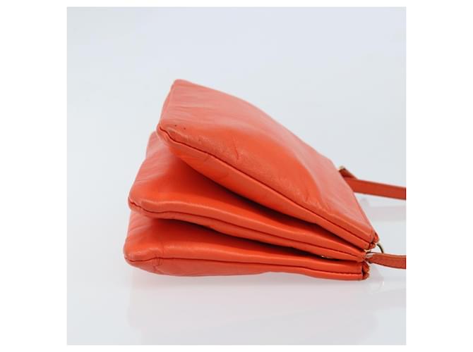 Céline Celine Trio Leather Small Arancione - vista 3