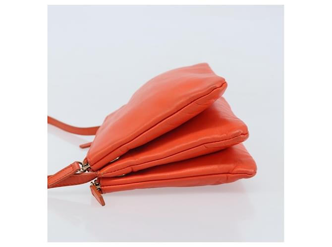 Céline Celine Trio Leather Small Arancione - vista 4