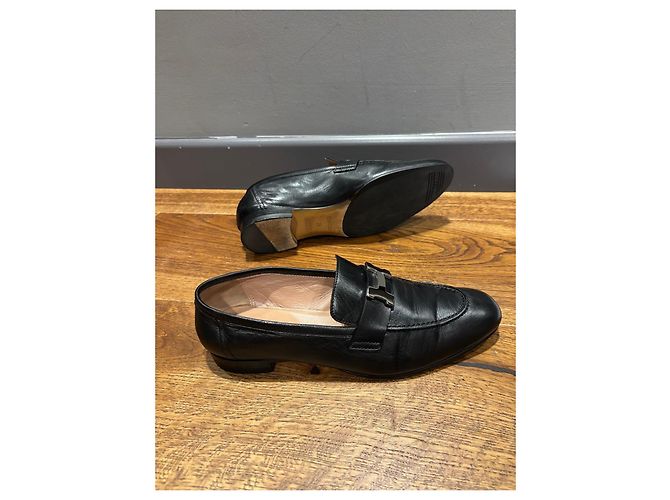 Mocassini in pelle nera Hermès con fibbia 'H' Nero - vista 8